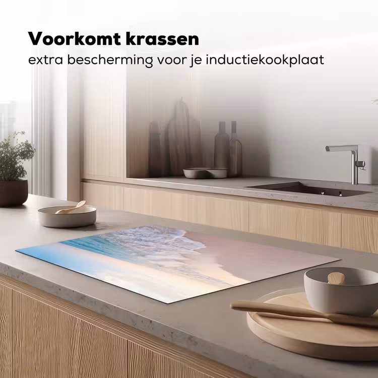 Inductie beschermer - Zee - Golven - Strand - Natuur - Wit — 1