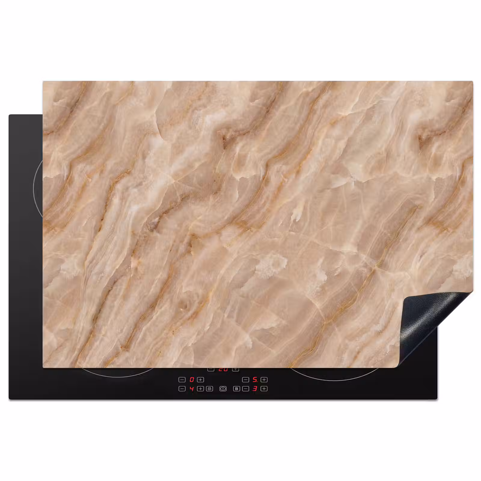 Inductie beschermer - Steen - Ader - Natuur - Modern - Beige — 1