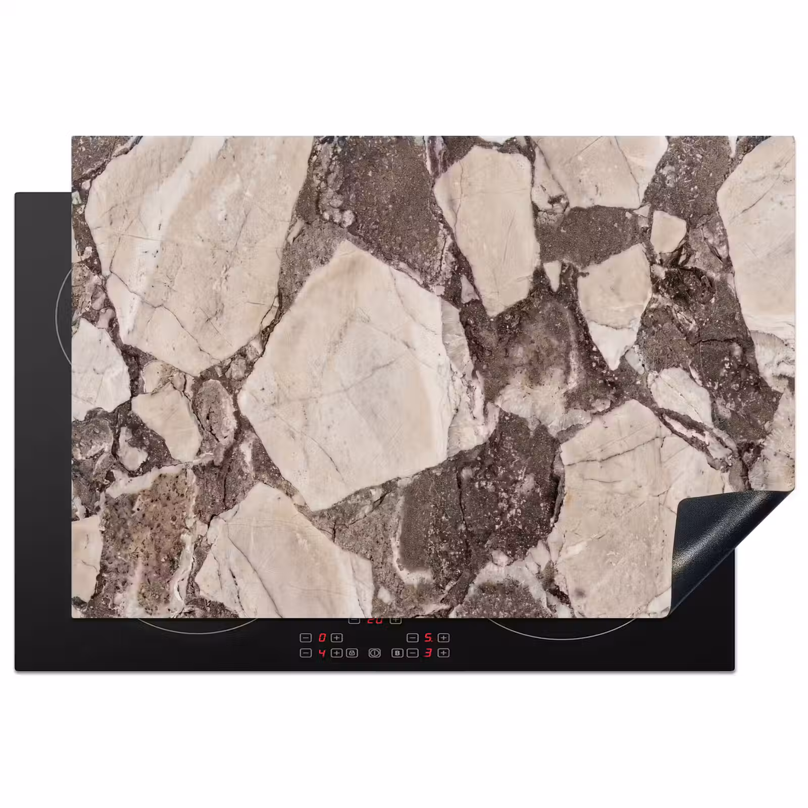 Inductie beschermer - Textuur - Marmer - Abstract - Beige - Bruin — 1