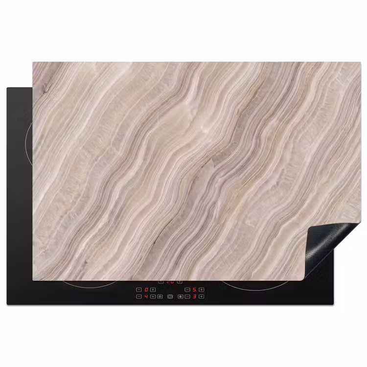 Inductie beschermer - Textuur - Golvend - Abstract - Modern - Beige — 1