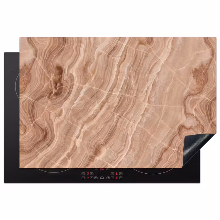 Inductie beschermer - Textuur - Golvend - Abstract - Warm - Bruin — 1