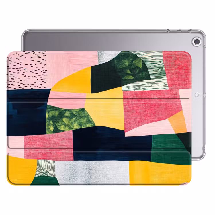 iPad hoes - Abstract - Roze - Lappen - Vormen - Geel — 1