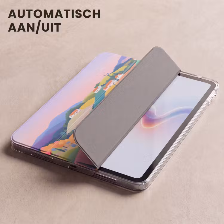 iPad hoes - Landschap - Paars - Pastel - Huizen — 4