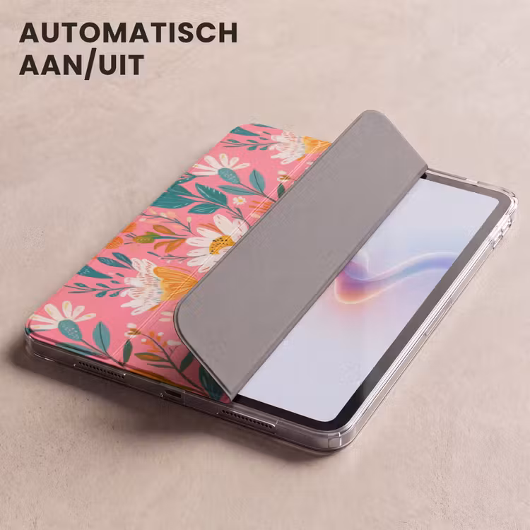 iPad hoes - Roze - Bloemen - Wit - Oranje — 4