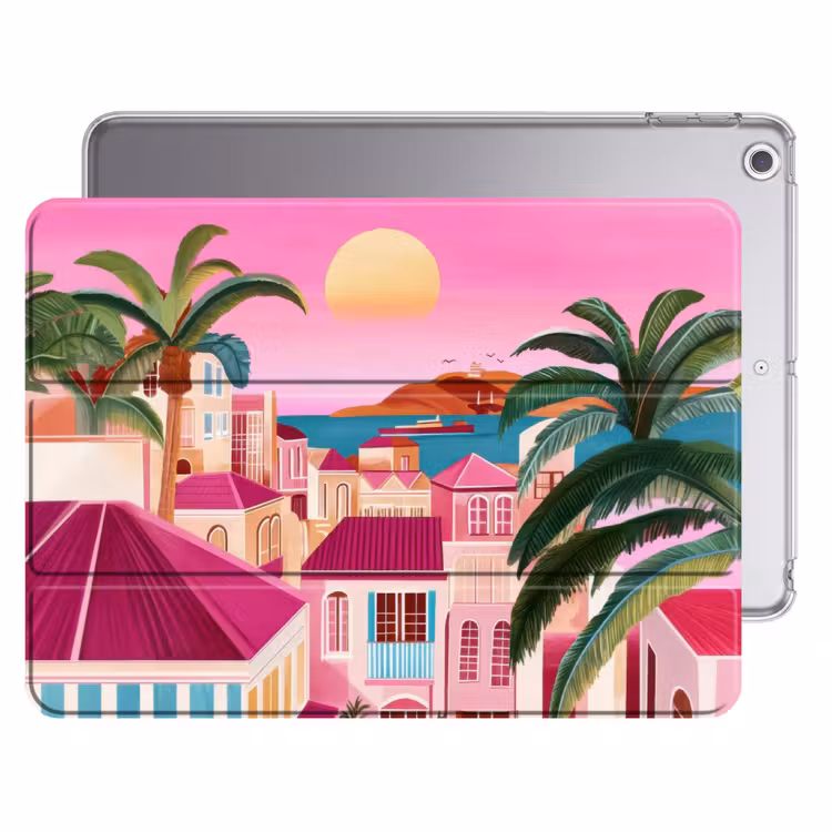 iPad hoes - Stad - Roze - Palmbomen — 1