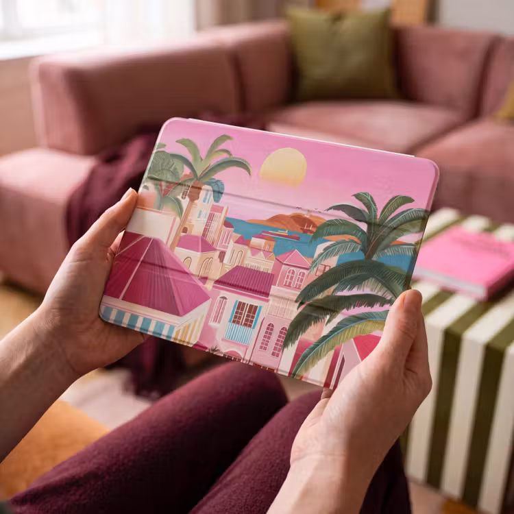 iPad hoes - Stad - Roze - Palmbomen — 3