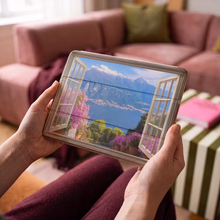 iPad hoes - Doorkijk - Berg - Landschap - Uitzicht - Meer — 3