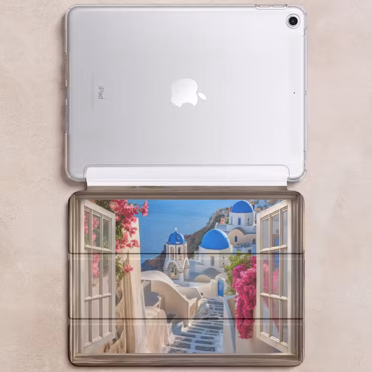 iPad hoes - Doorkijk - Santorini - Landschap - Blauw - Grieks — 6