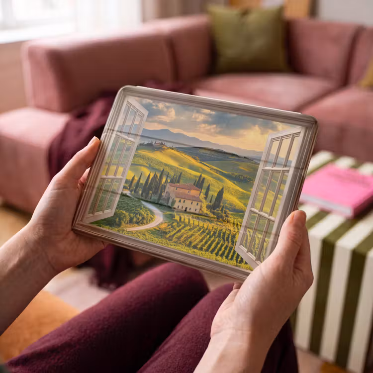 iPad hoes - Doorkijk - Toscane - Uitzicht - Landschap - Zomer — 3