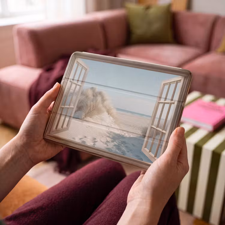 iPad hoes - Doorkijk - Helmgras - Duinen - Zee - Landschap — 3