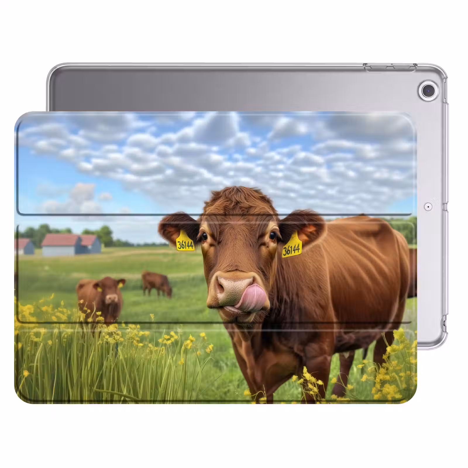 iPad hoes - Koe - Weide - Bloemen — 1