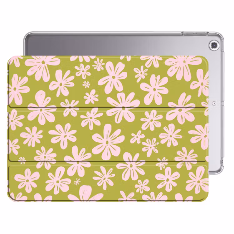 iPad hoes - Bloemen - Roze - Getekend - Patroon — 1