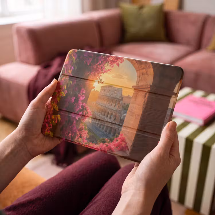 iPad hoes - Colosseum - Rome - Roze Bloemen — 3