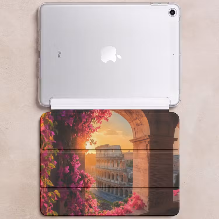 iPad hoes - Colosseum - Rome - Roze Bloemen — 6