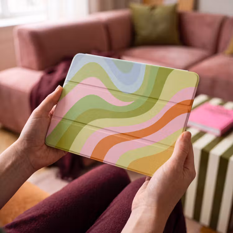 iPad hoes - Lijnen - Pasteltinten - Golvend — 3