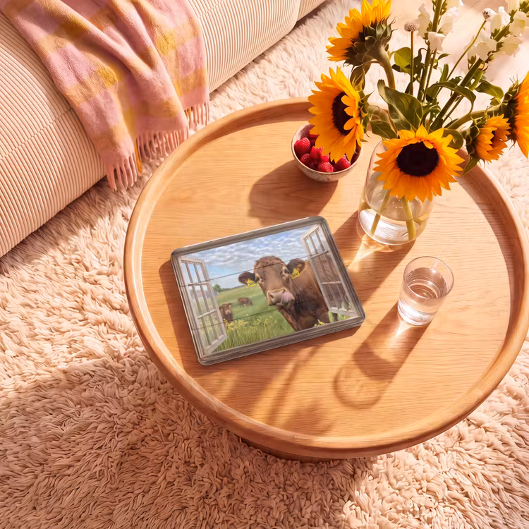 iPad hoes - Doorkijk - Koe - Weiland - Landschap - Dieren — 2