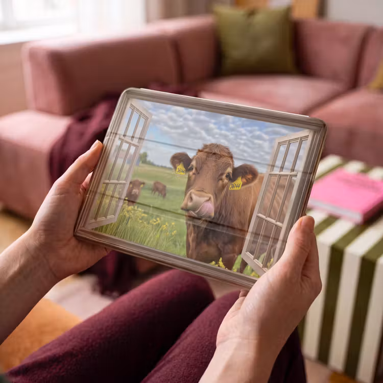 iPad hoes - Doorkijk - Koe - Weiland - Landschap - Dieren — 3