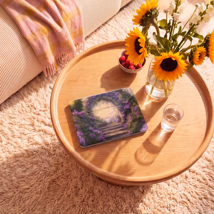 iPad hoes - Poort - Paars - Bloemen — 2