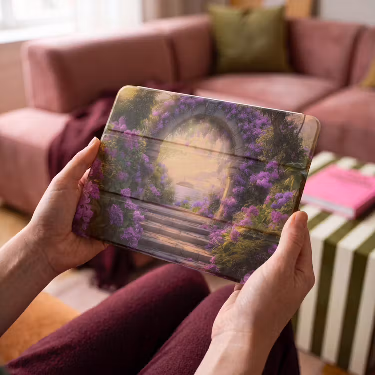 iPad hoes - Poort - Paars - Bloemen — 3