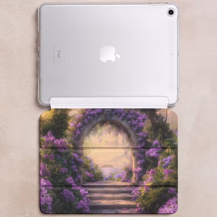 iPad hoes - Poort - Paars - Bloemen — 6