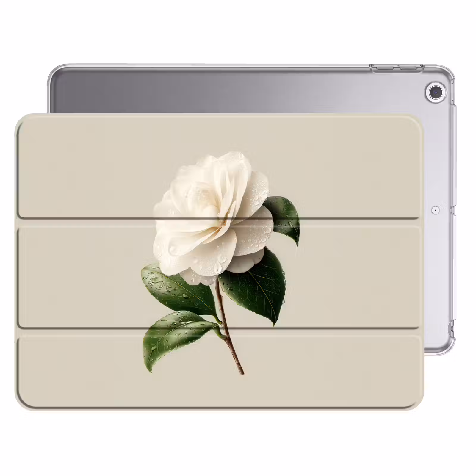 iPad hoes - Cameliabloem - Wit - Groen — 1