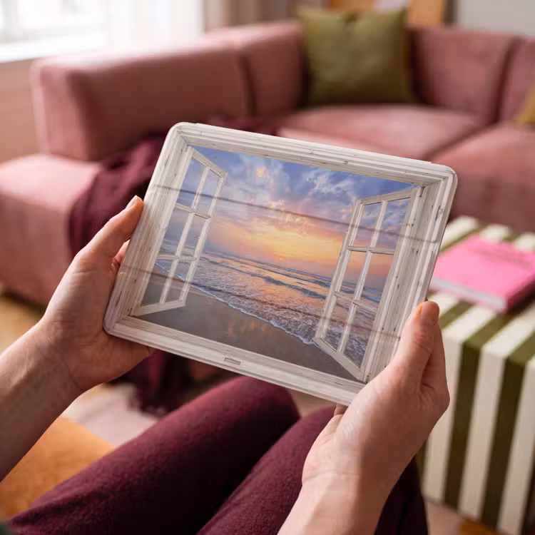 iPad hoes - Doorkijk - Zee - Strand - Zonsondergang - Blauw — 3