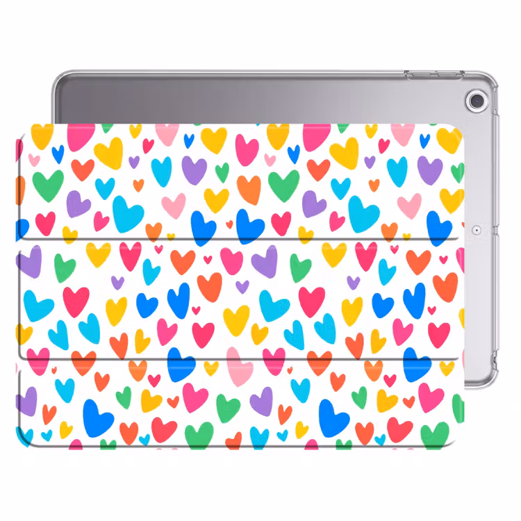 iPad hoes - Hartjes - Kleurrijk - Patroon - Levendig — 1