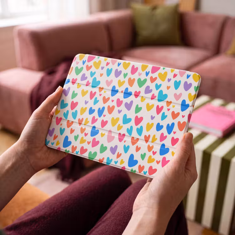 iPad hoes - Hartjes - Kleurrijk - Patroon - Levendig — 3
