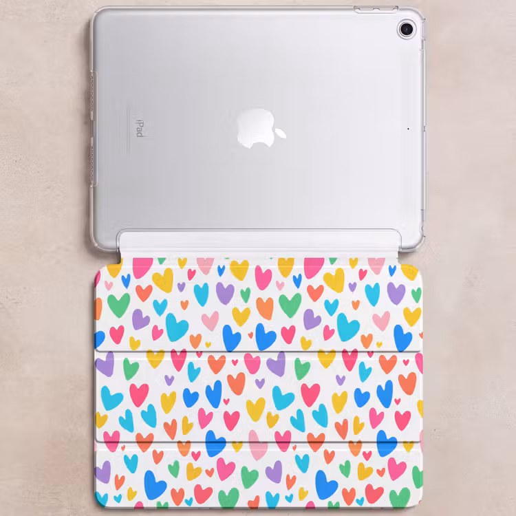 iPad hoes - Hartjes - Kleurrijk - Patroon - Levendig — 6