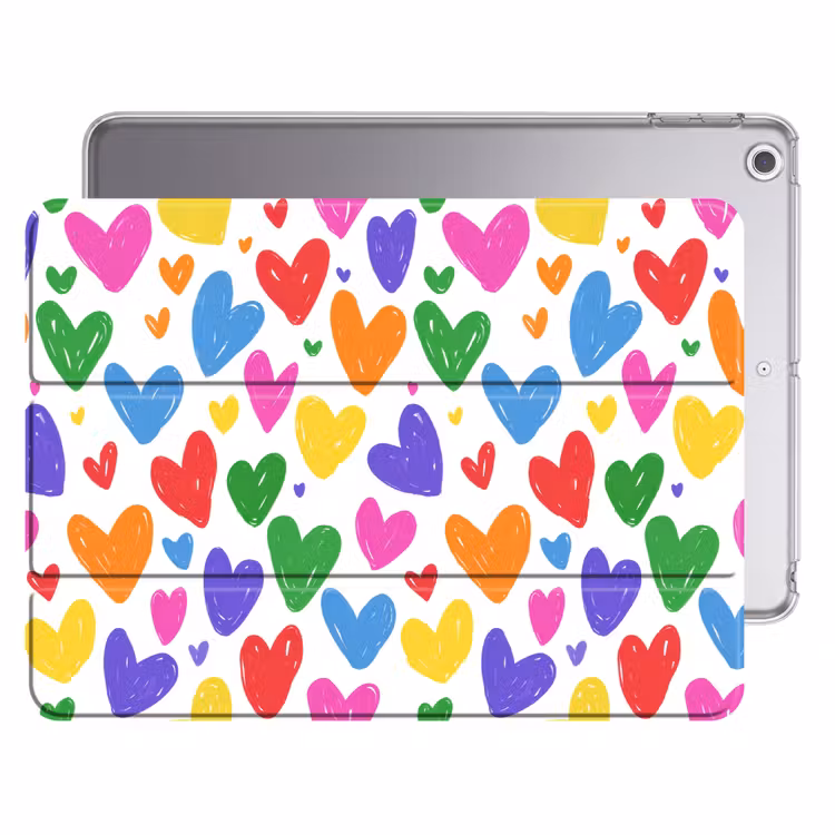 iPad hoes - Hartjes - Patroon - Kleurrijk — 1
