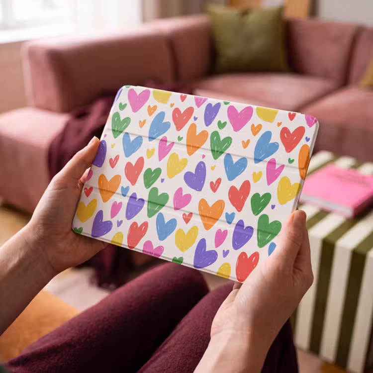 iPad hoes - Hartjes - Patroon - Kleurrijk — 3