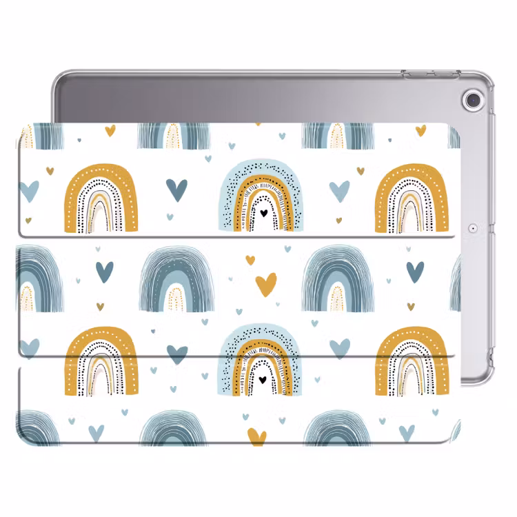 iPad hoes - Patroon - Regenboog - Hartjes — 1