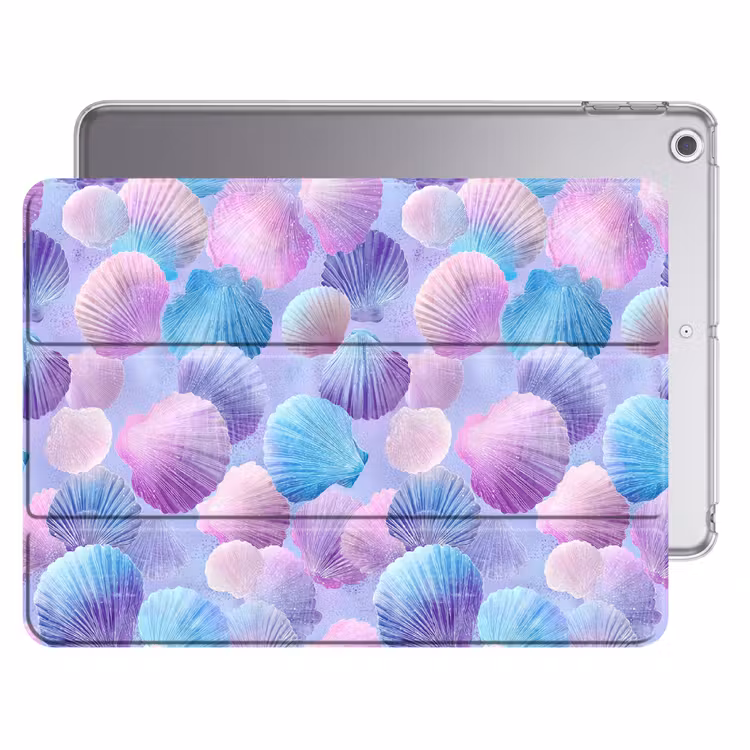 iPad hoes - Schelpen - Paars - Blauw - Patroon — 1