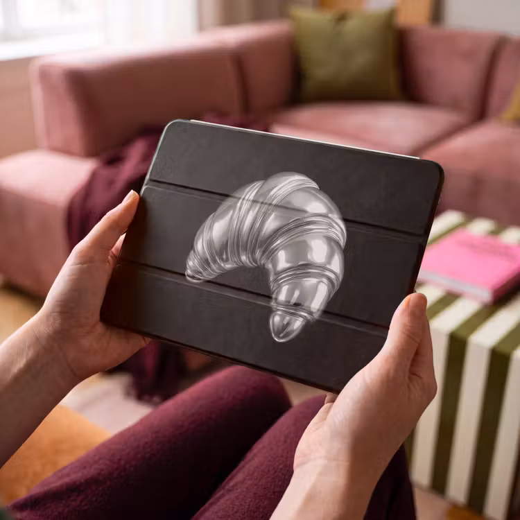iPad hoes - Croissant - Metaal - Zilver — 3