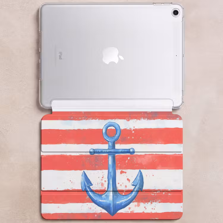 iPad hoes - Anker - Verfspatten - Rood - Blauw — 6