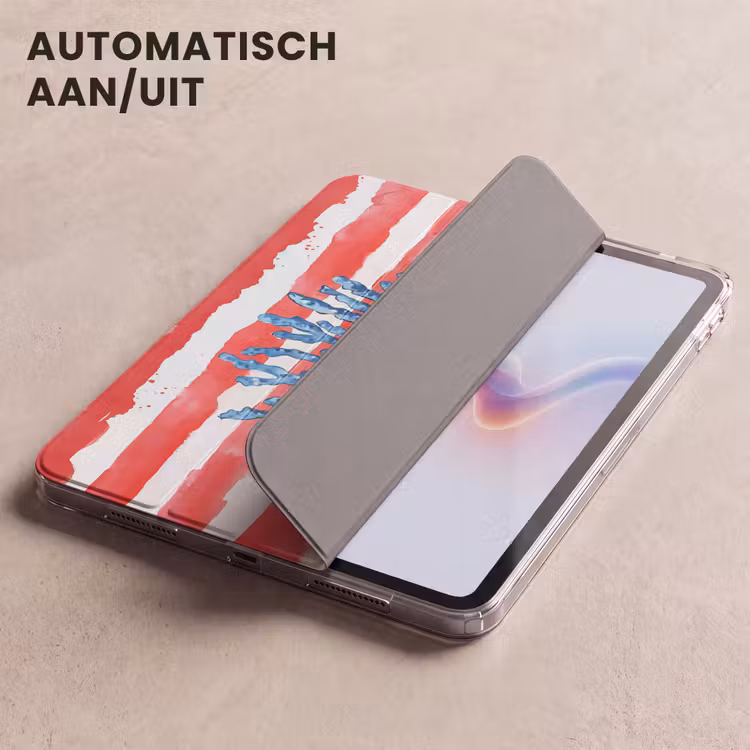 iPad hoes - Koraal - Verfstructuur - Rood - Blauw — 4