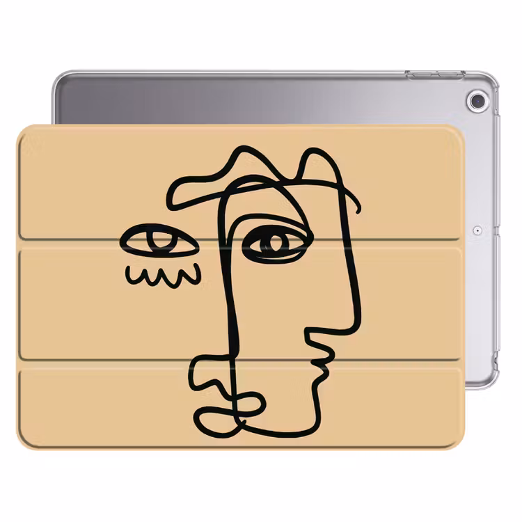 iPad hoes - Overlappende profielen - Lichtbruin - Zwart — 1
