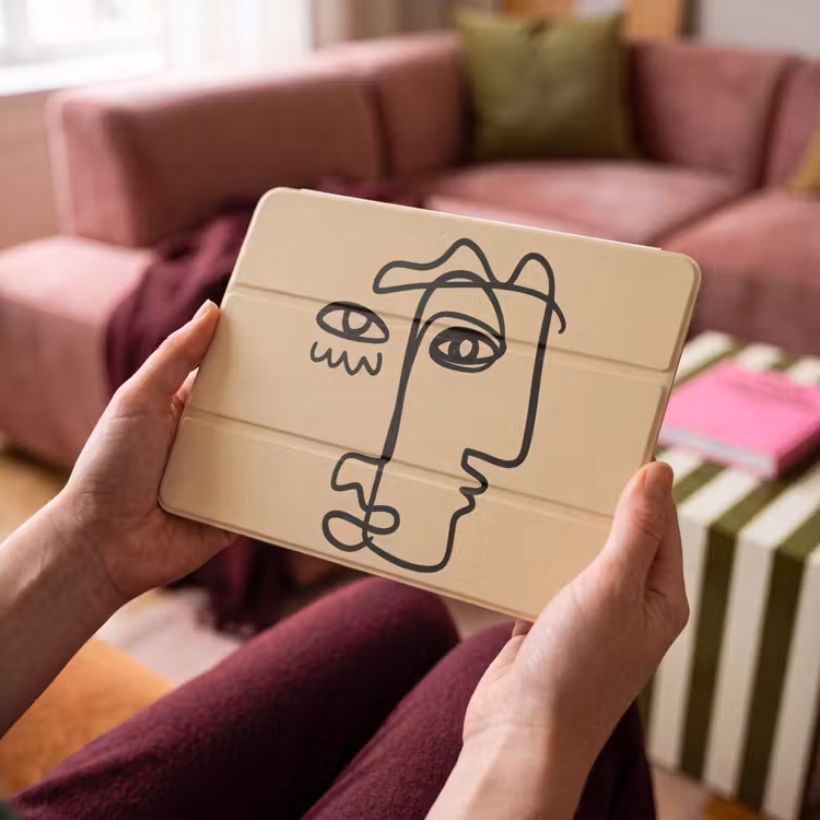 iPad hoes - Overlappende profielen - Lichtbruin - Zwart — 3