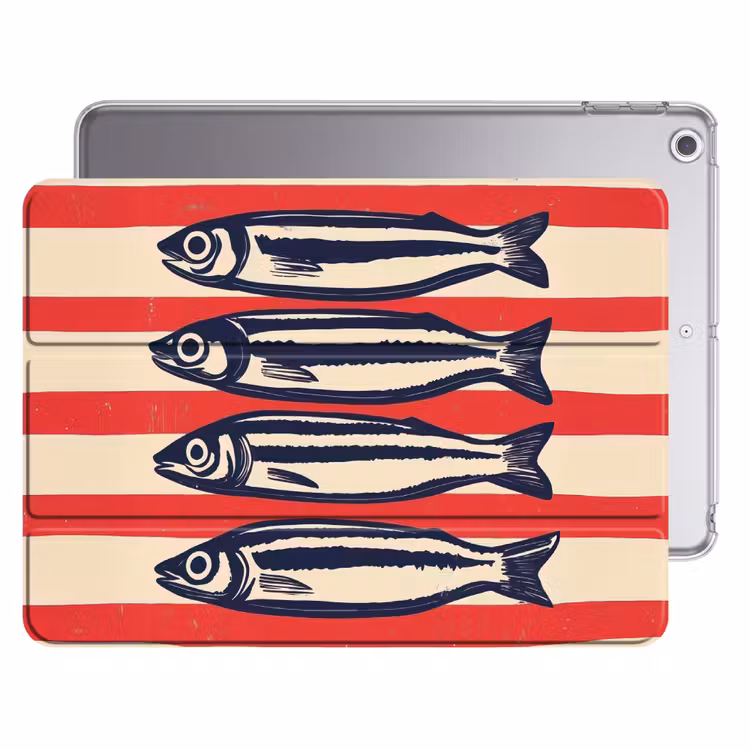 iPad hoes - Sardines - Rood en beige strepen — 1