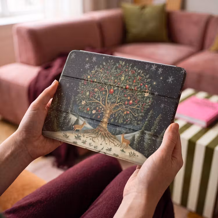 iPad hoes - Feestboom - Winterhemel - Kleurrijk — 3