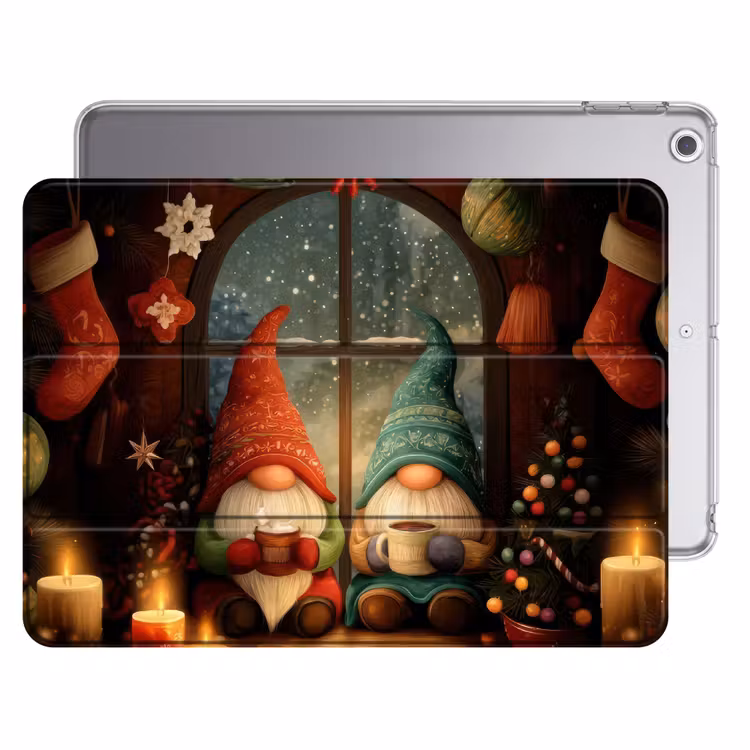 iPad hoes - Gnooms - Kerst - Raam - Kleurrijk — 1