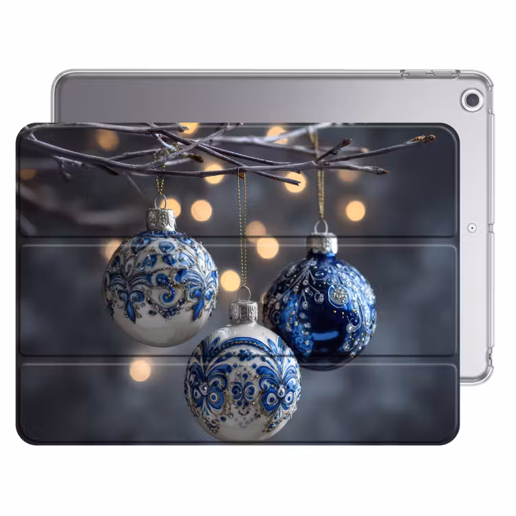 iPad hoes - Kerstbal - Versierd - Blauw — 1