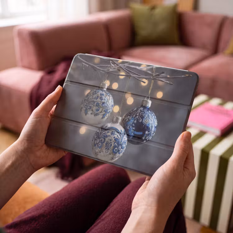 iPad hoes - Kerstbal - Versierd - Blauw — 3