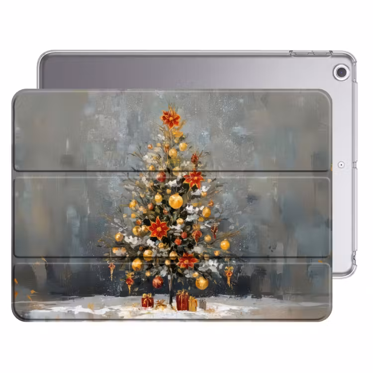 iPad hoes - Kerstboom - Cadeaus - Rood - Goud — 1