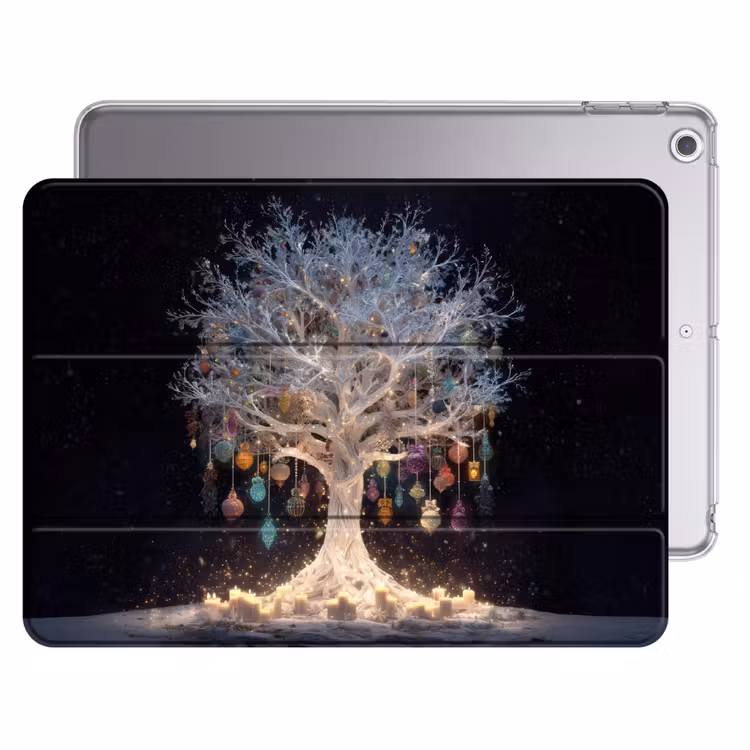 iPad hoes - Sneeuwboom - Lichtjes - Wit - Kleurrijk — 1