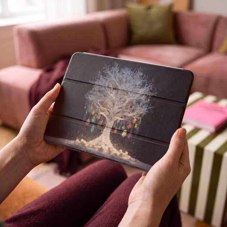 iPad hoes - Sneeuwboom - Lichtjes - Wit - Kleurrijk — 3