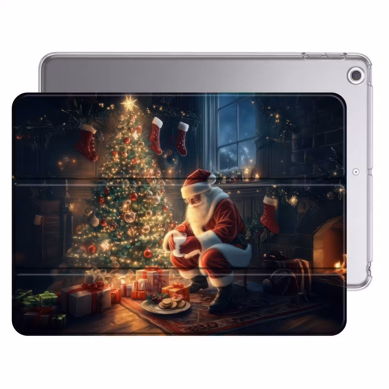 iPad hoes - Kerstman - Haard - Donker — 1