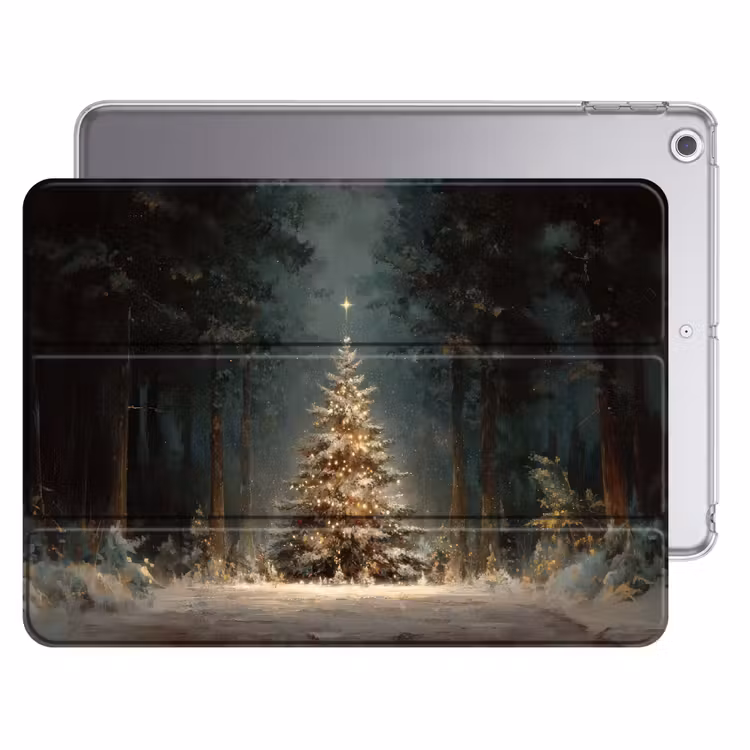 iPad hoes - Kerstboom - Bos - Sneeuw - meerkleurig — 1