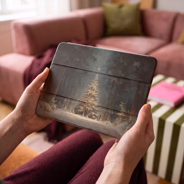iPad hoes - Kerstboom - Bos - Sneeuw - meerkleurig — 3