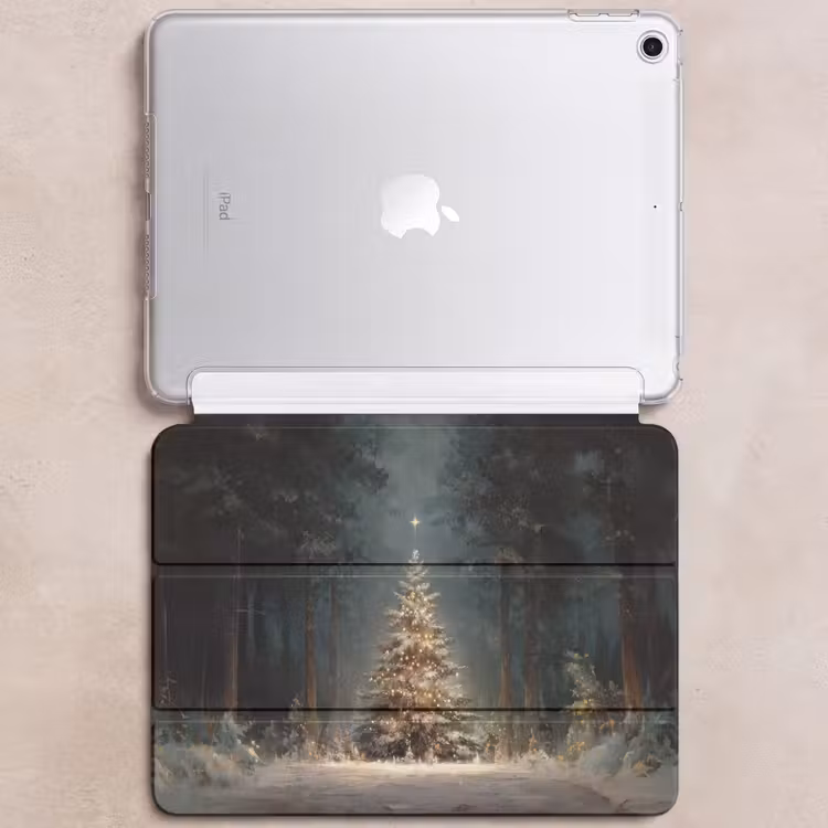 iPad hoes - Kerstboom - Bos - Sneeuw - meerkleurig — 6